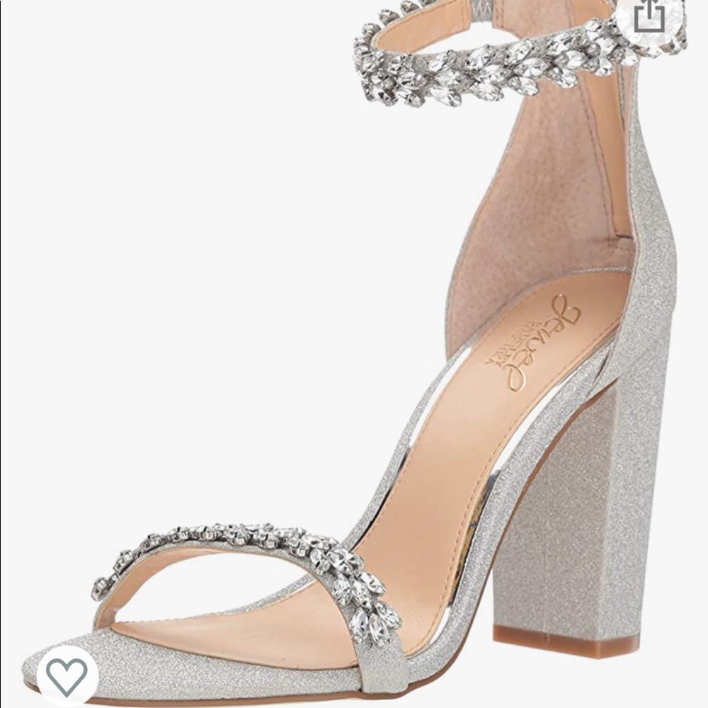 Brand New 9.5 Jewel Badgley Mischka Silver Heels